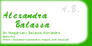 alexandra balassa business card